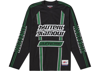 supreme hysteric glamour mesh l/s top black