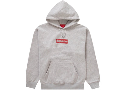 supreme inside out box logo hooded sweatshirt heather grey
