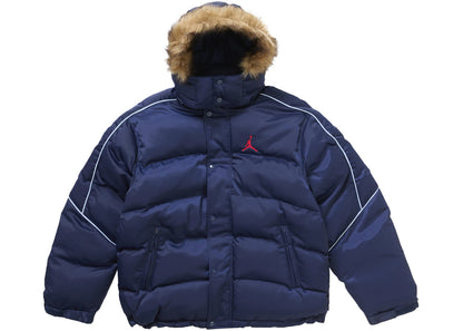 supreme jordan puffer jacket navy