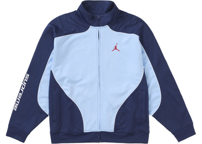 supreme jordan tricot track jacket light blue