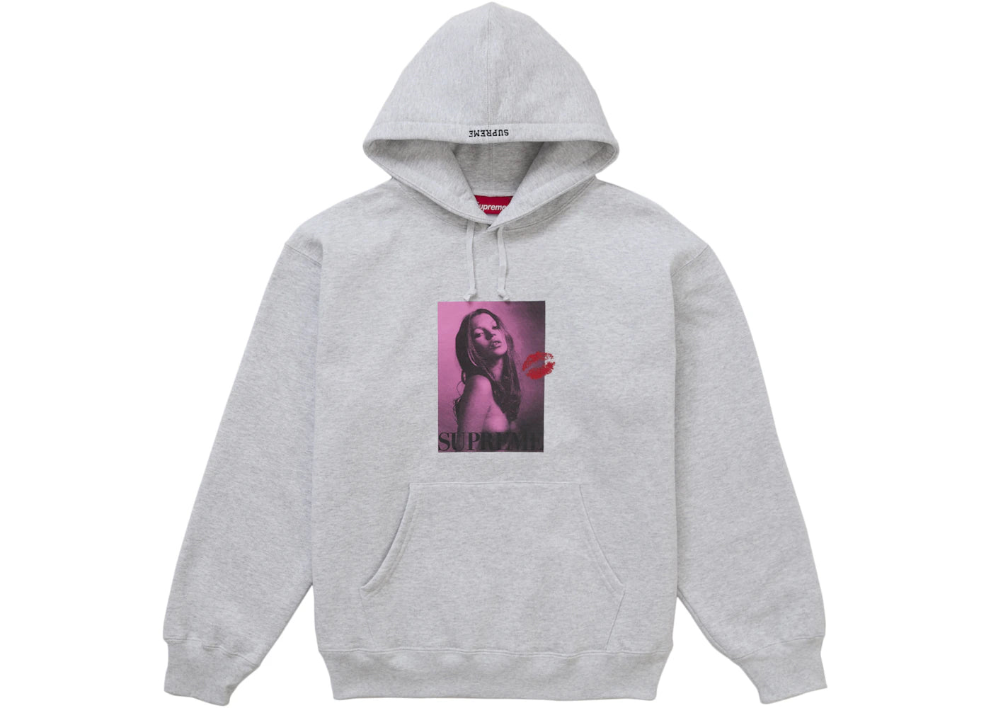 supreme kate moss hooded sweatshirt ash grey