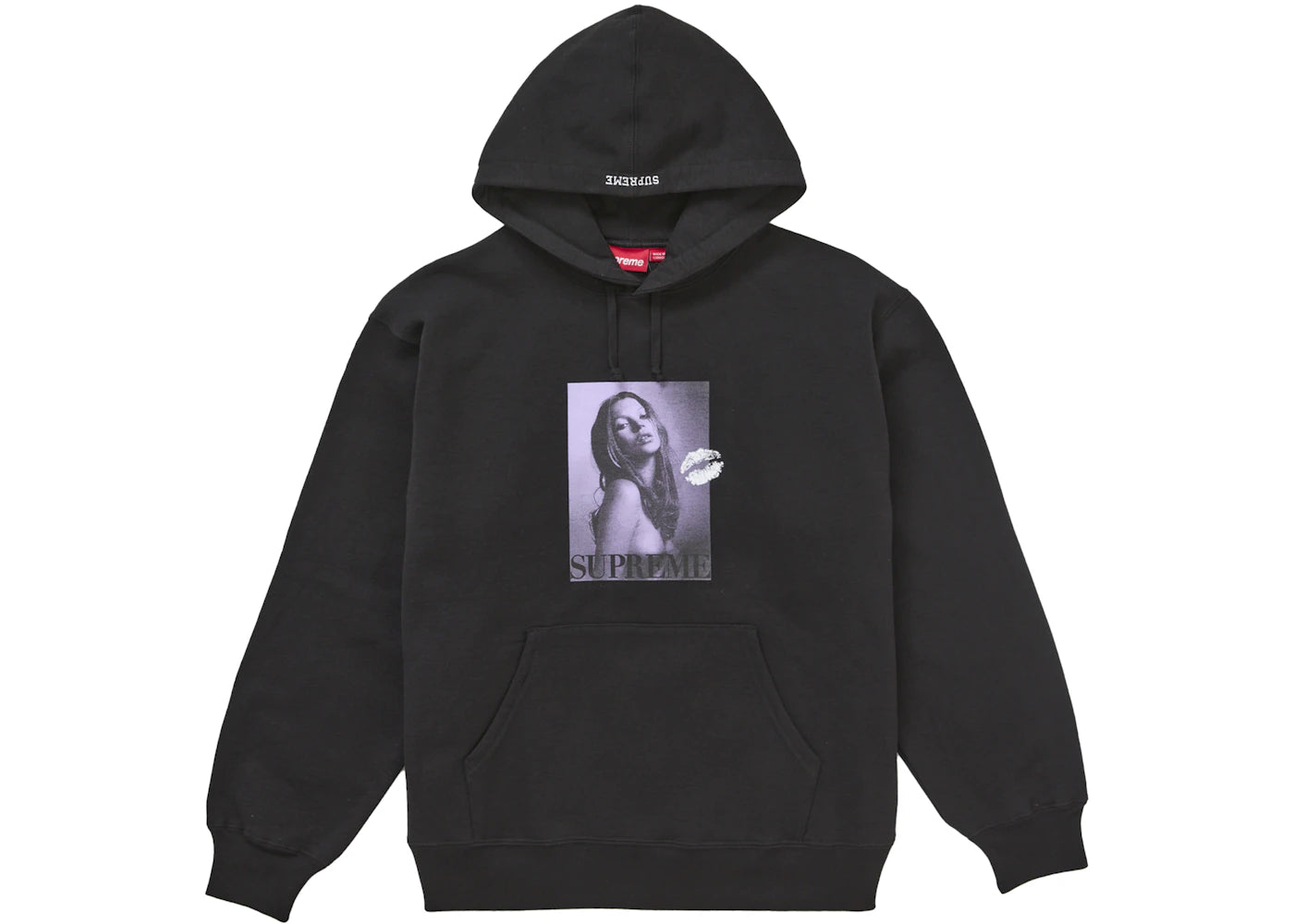 supreme kate moss hooded sweatshirt black