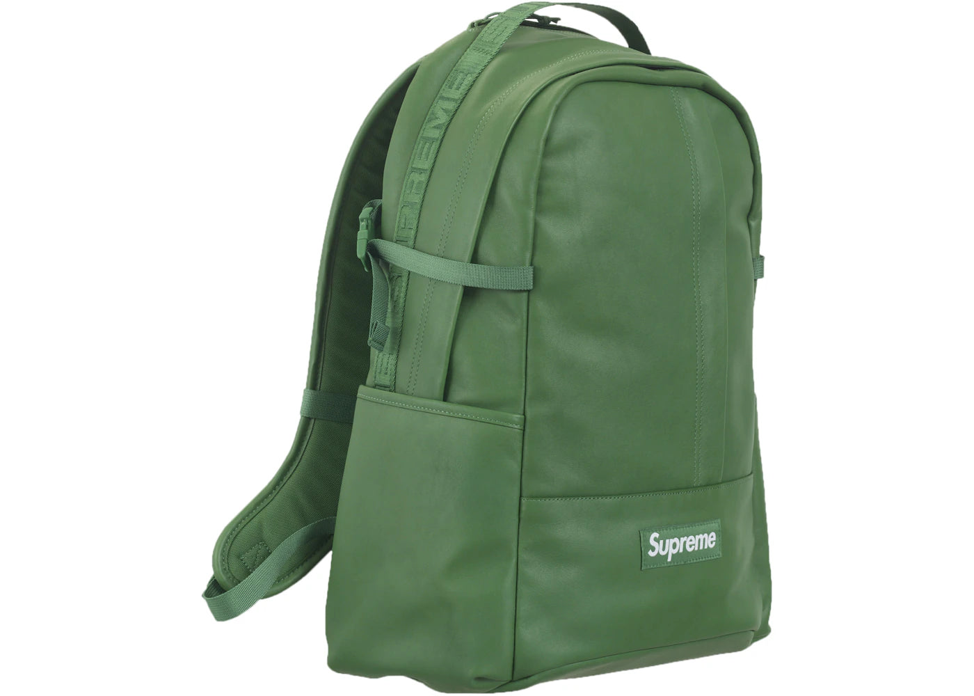 leather backpack green 