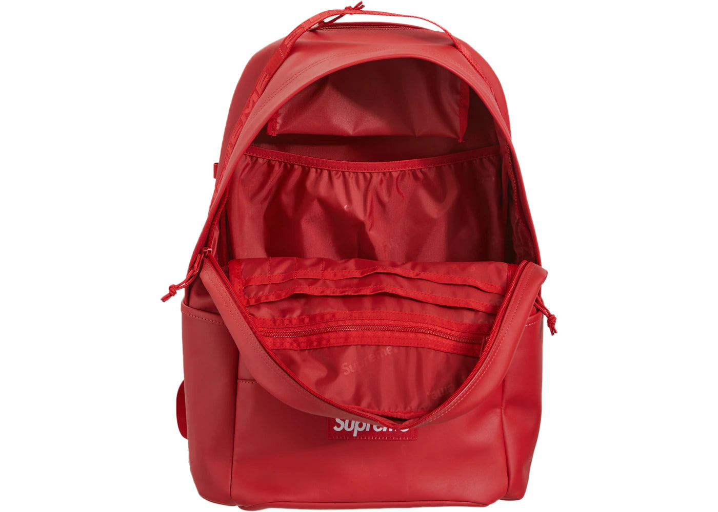 supreme leather backpack red 