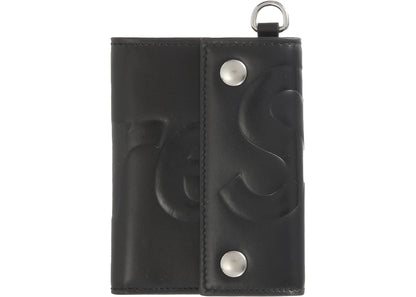supreme leather chain wallet black