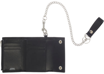 supreme leather chain wallet black