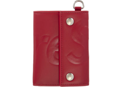 supreme leather chain wallet red 