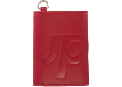 supreme leather chain wallet red 