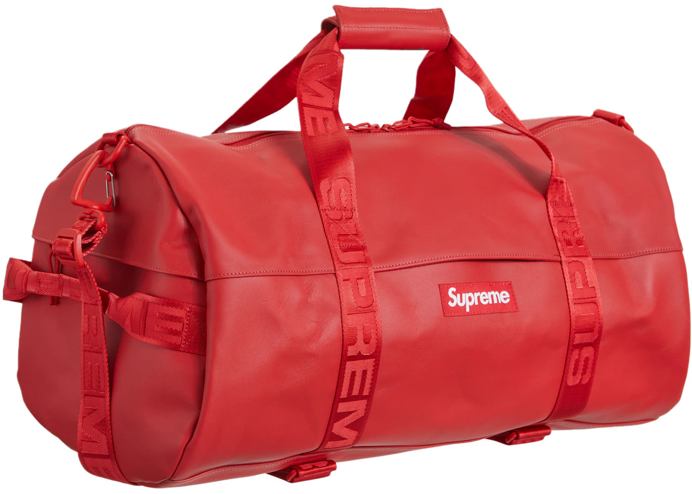 Supreme Leather Duffle Bag Red