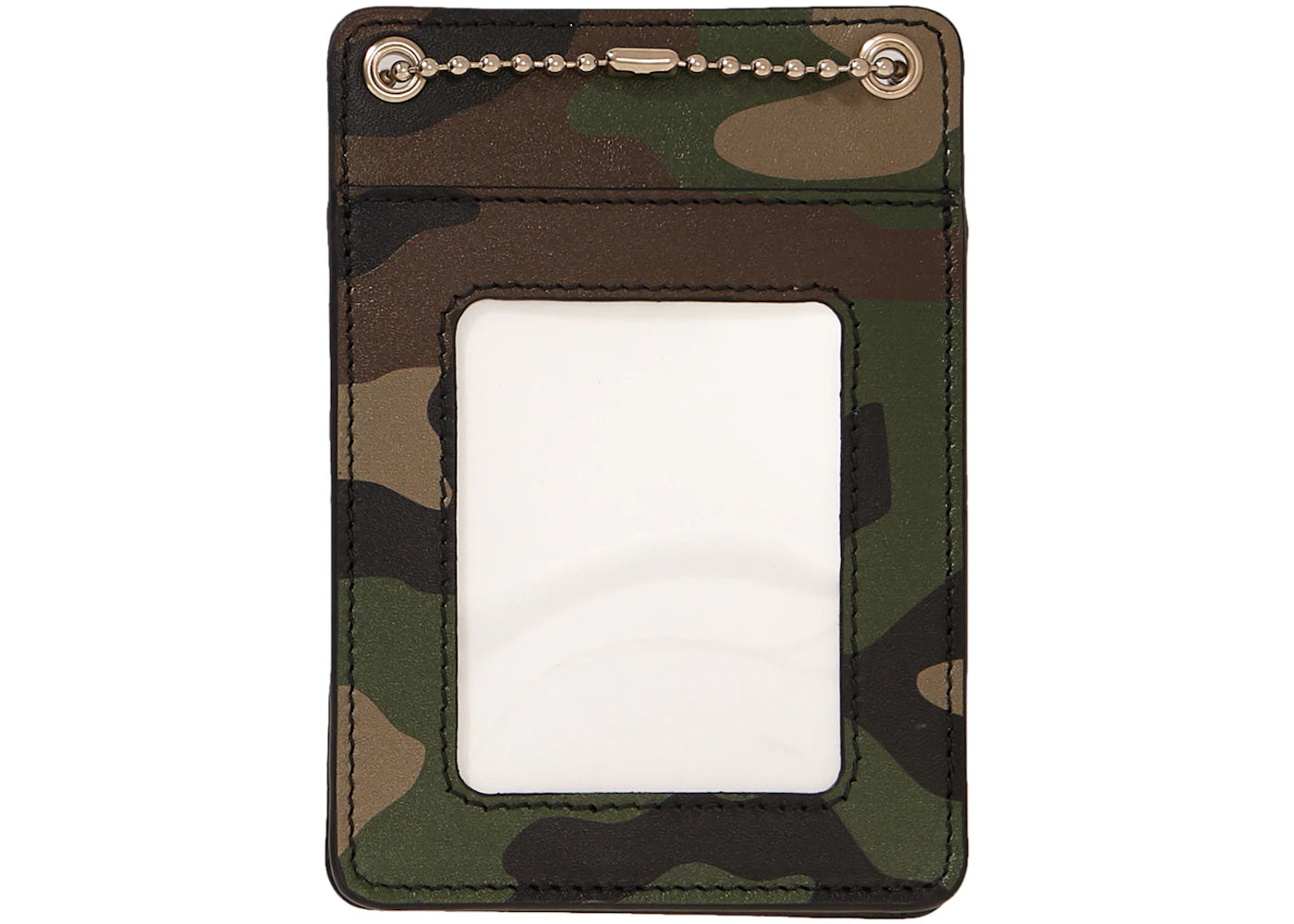 supreme leather id holder + wallet woodland camo