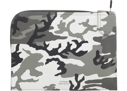 Supreme Leather Money Bag Snow Camo