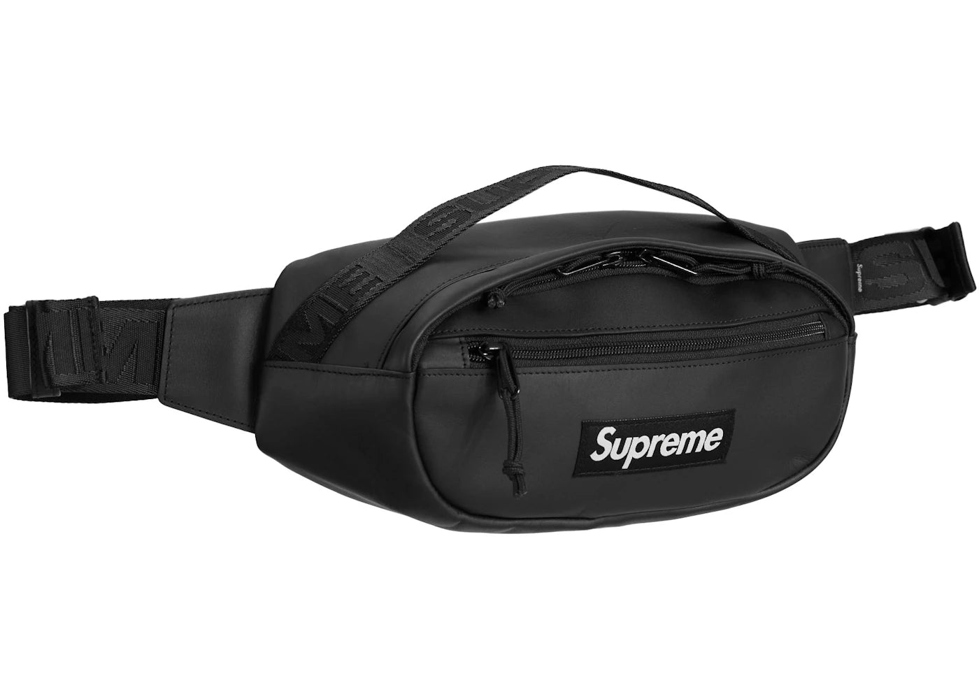 Supreme Leather Waist Bag Black