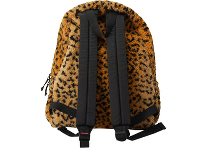 supreme leopard fleece backpack yellow 