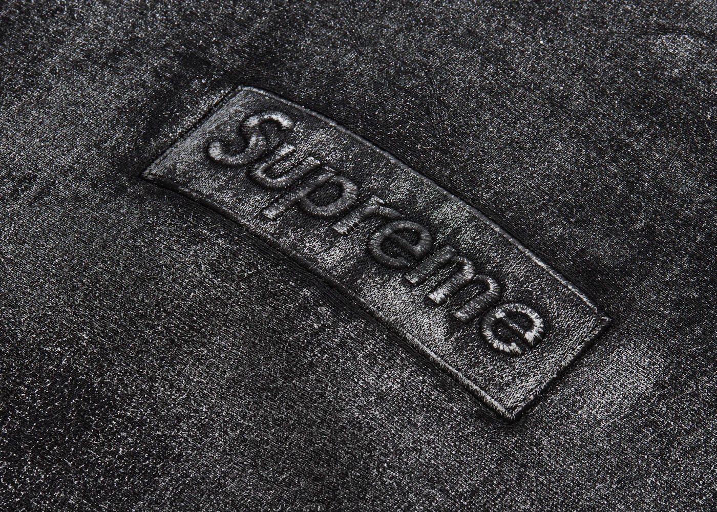 supreme mm6 maison margiela foil box logo hooded sweatshirt black