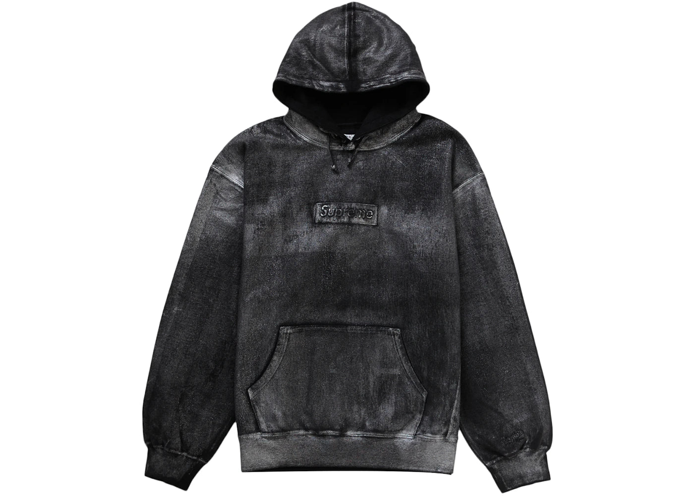 supreme mm6 maison margiela foil box logo hooded sweatshirt black