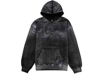 supreme mm6 maison margiela foil box logo hooded sweatshirt black