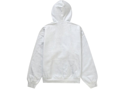 supreme mm6 maison margiela foil box logo hooded sweatshirt white