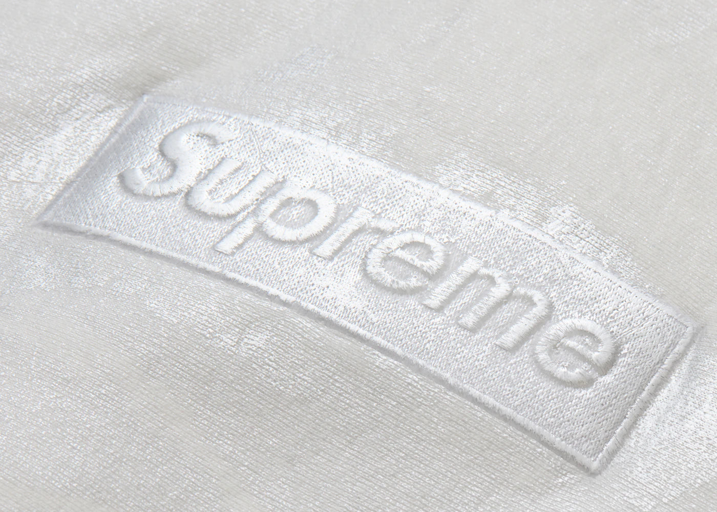 supreme mm6 maison margiela foil box logo hooded sweatshirt white
