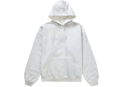 supreme mm6 maison margiela foil box logo hooded sweatshirt white