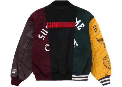 supreme mm6 maison margiela split varsity jacket multicolor