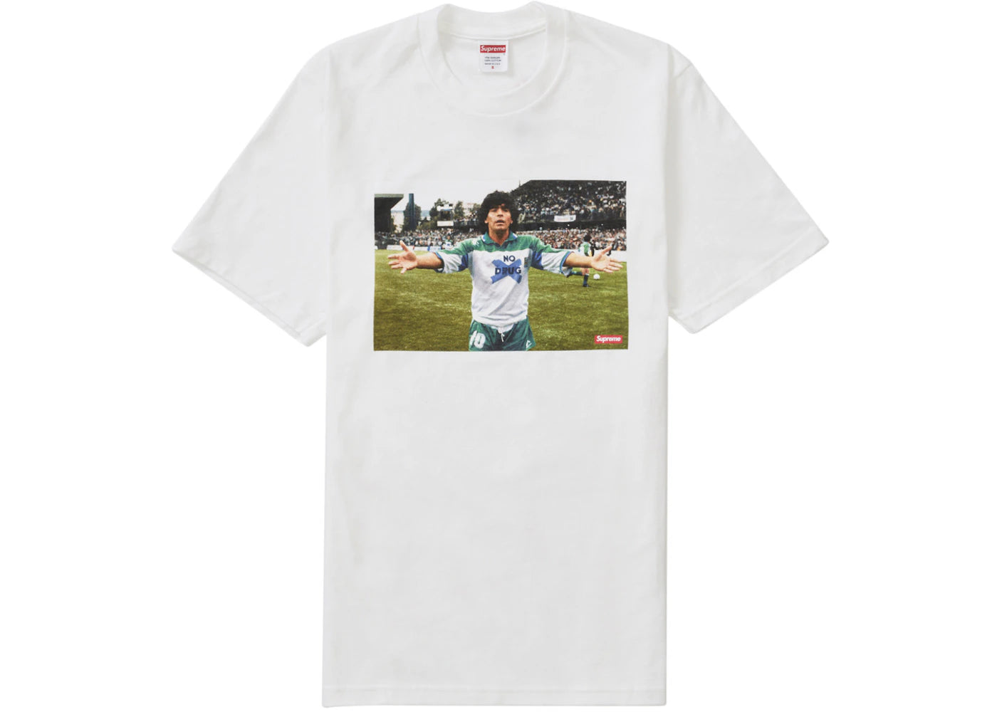 supreme maradona tee white