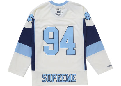 supreme mitchell & ness ncaa hockey jersey white