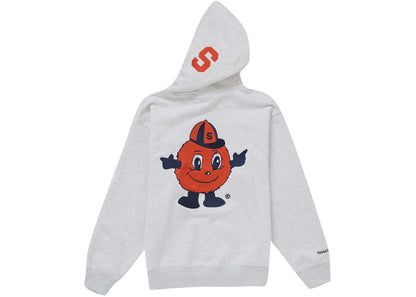 supreme mitchell & ness ncaa hooded sweatshirt ash grey