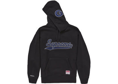 supreme mitchell & ness ncaa hooded sweatshirt black