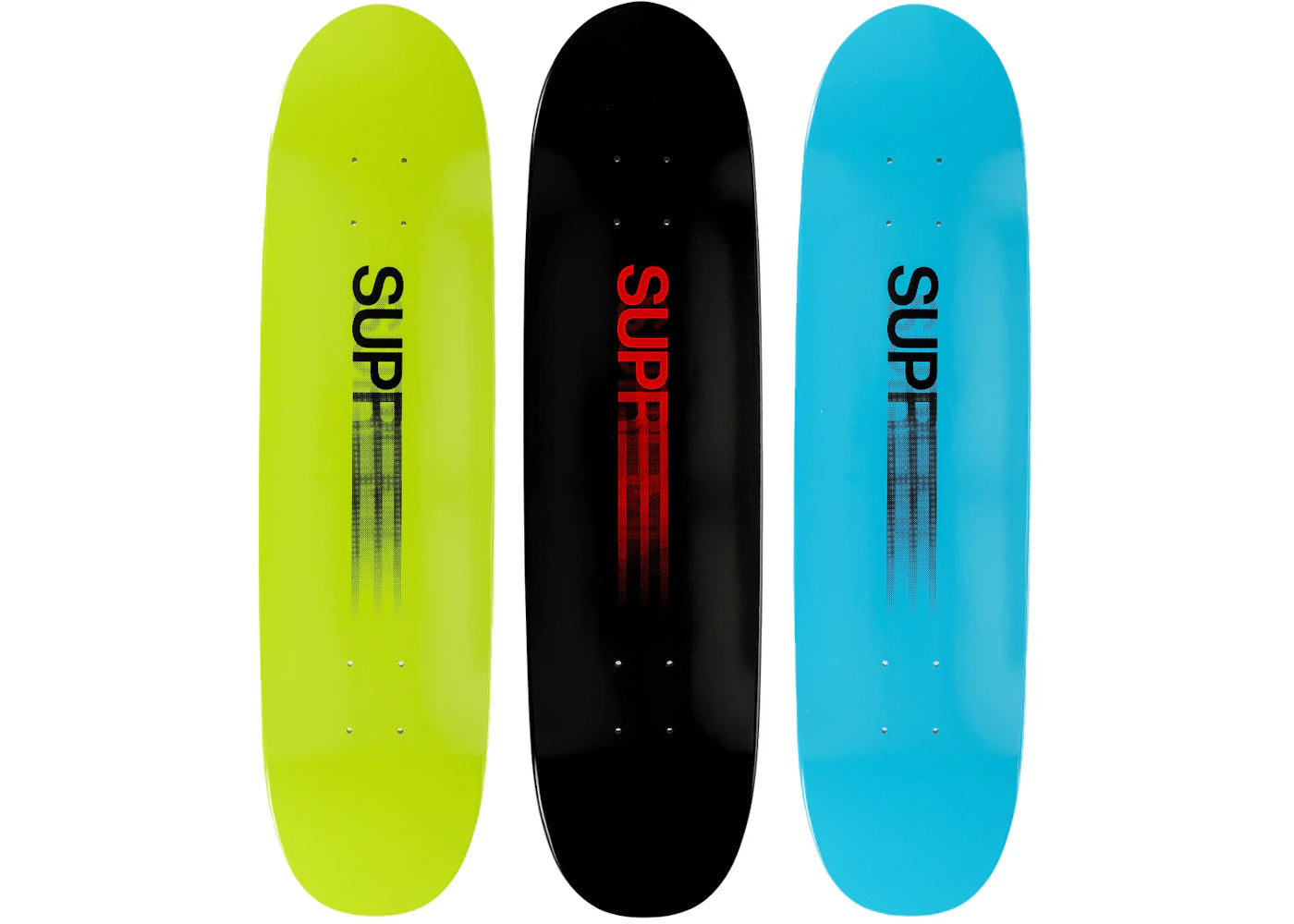 Supreme Motion Logo Cruiser Skateboard Deck Black/Blue/Lime Set