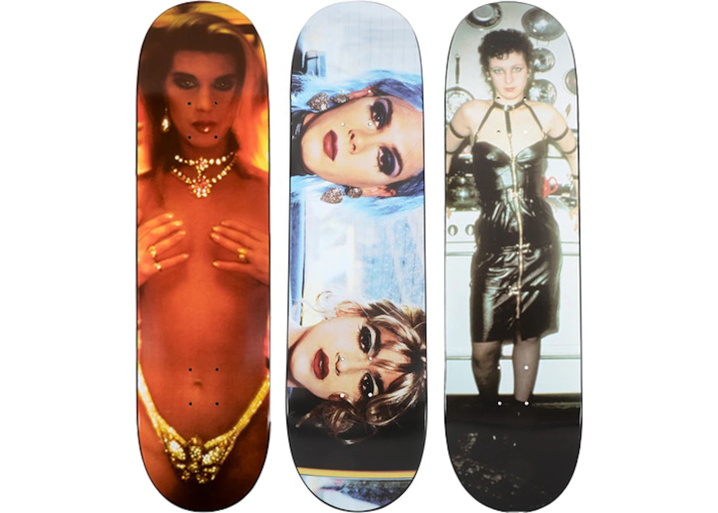 Supreme Nan Goldin Kim In Rhinestones & Misty Paulette & Nan As A Dominatrix Skateboard Deck Multi Set