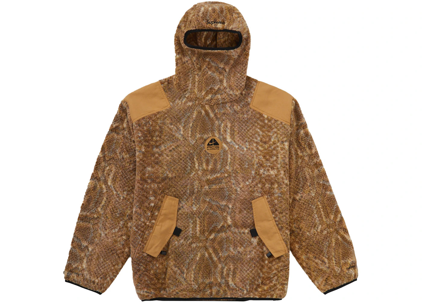 supreme nike acg fleece pullover gold snakeskin