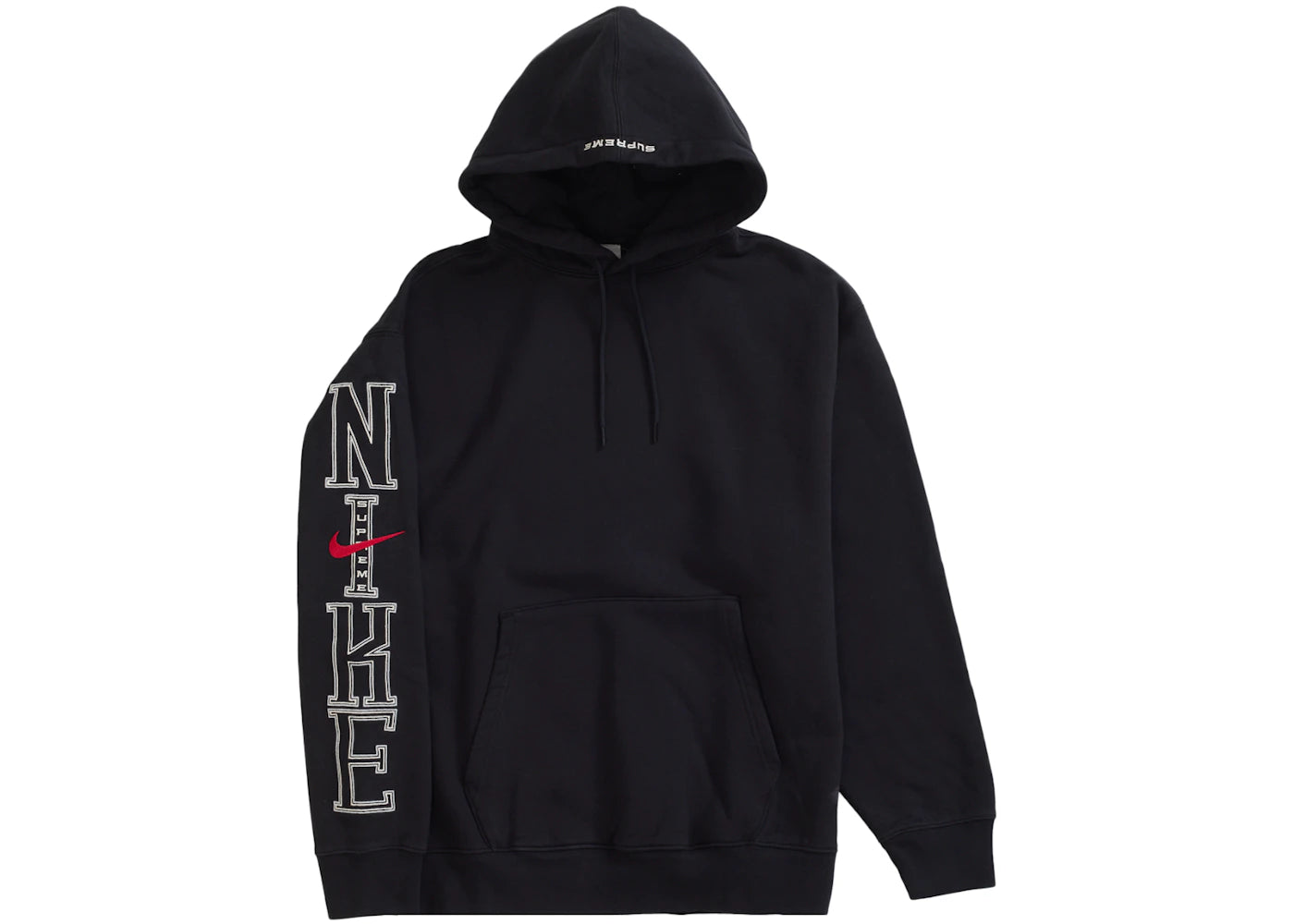 supreme nike hooded sweatshirt black