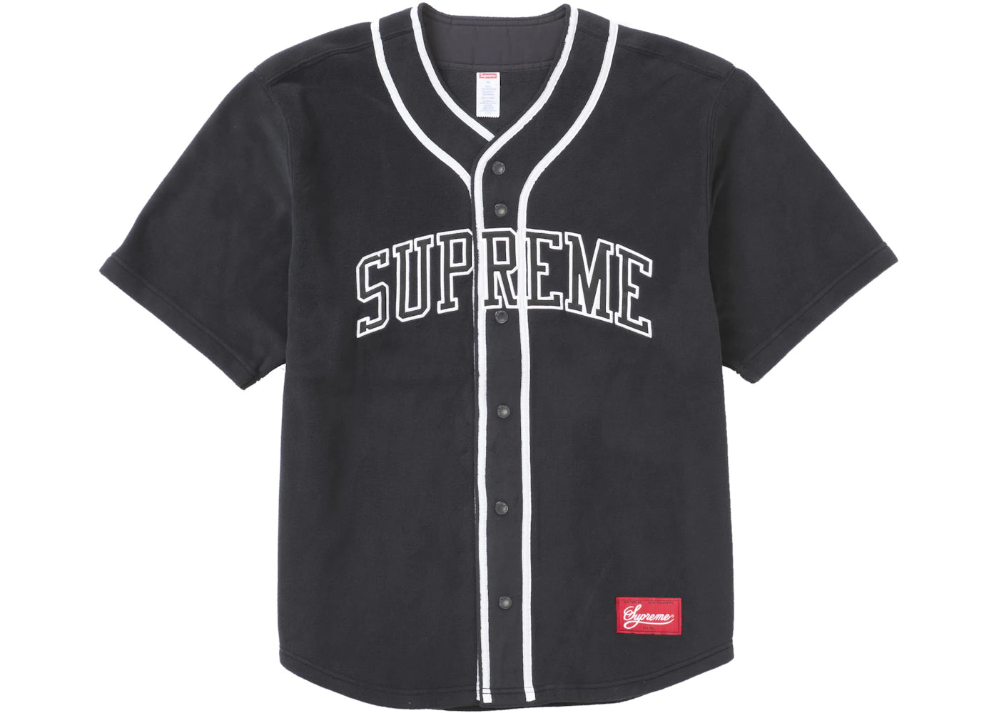 supreme polartec baseball jersey black