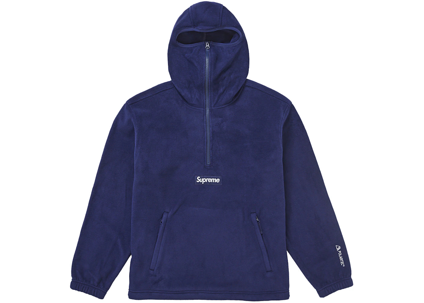 supreme polartec facemask half zip hooded sweatshirt (fw24) navy