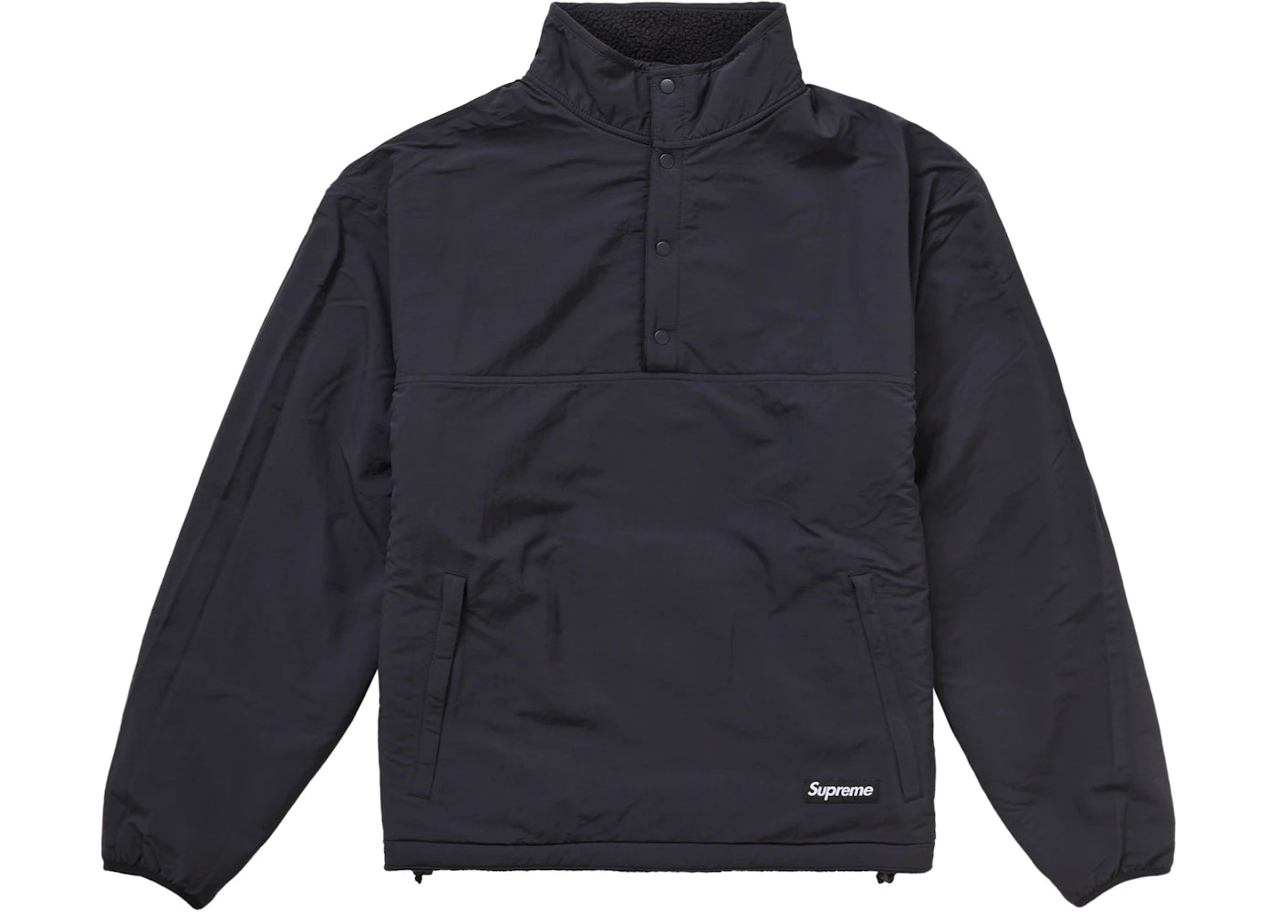 supreme polartec shearling reversible pullover (fw24) black