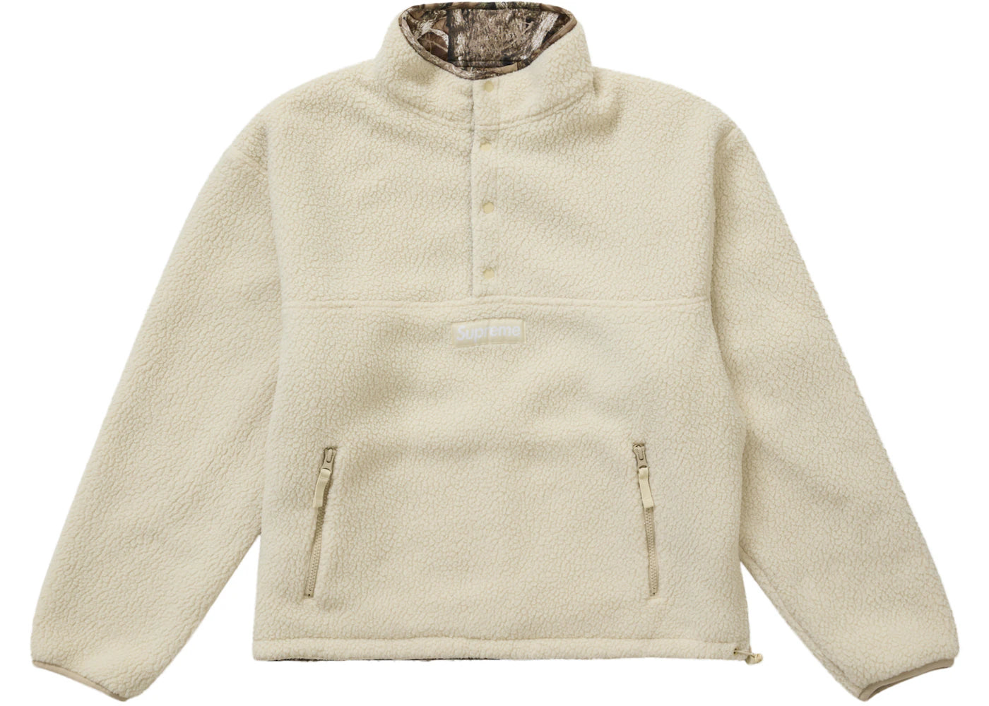 supreme polartec shearling reversible pullover (fw24) truetimber htc fall camo