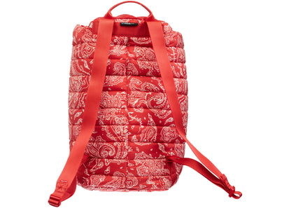 supreme puffer backpack red paisley 