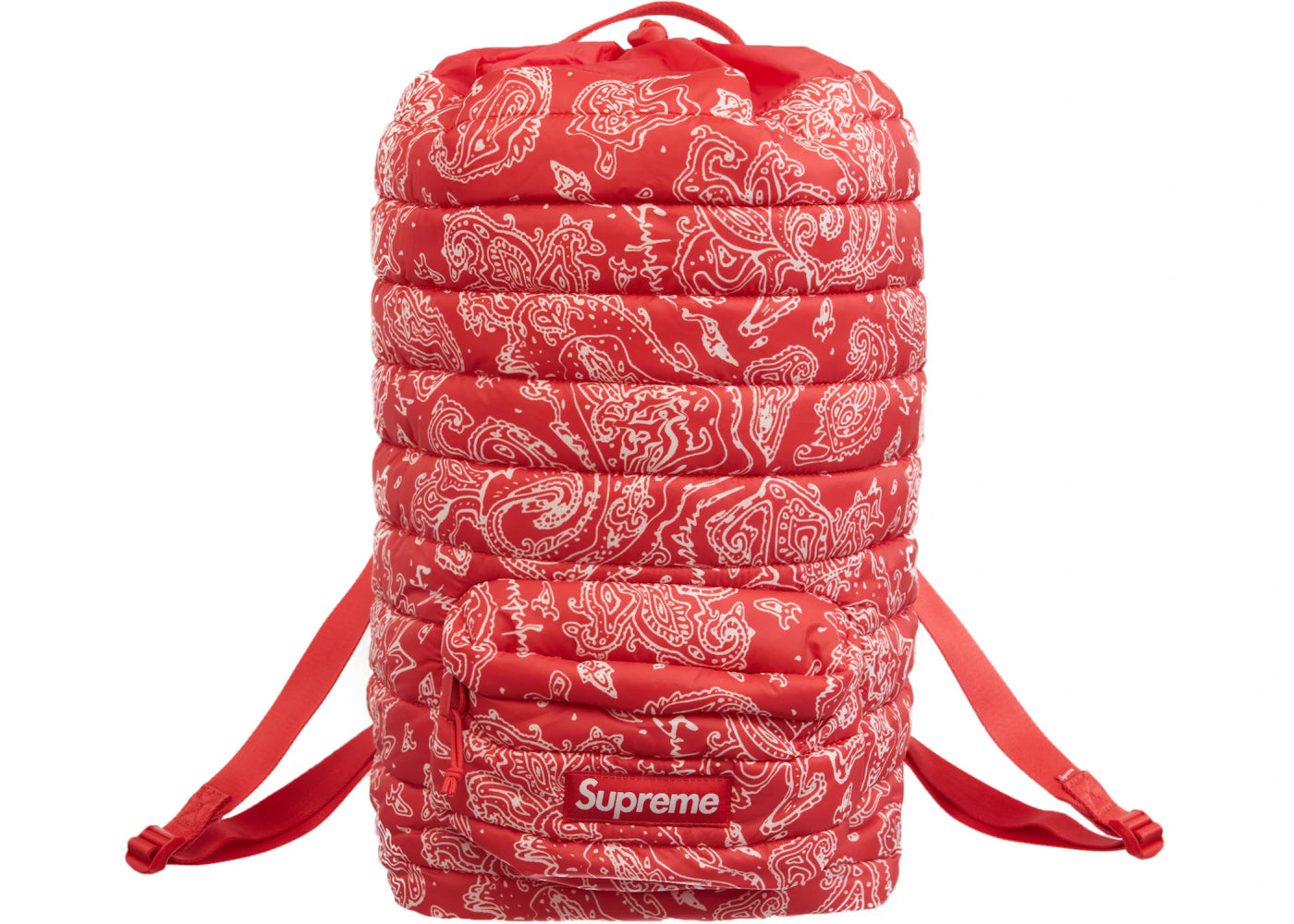Supreme Puffer Backpack Red Paisley