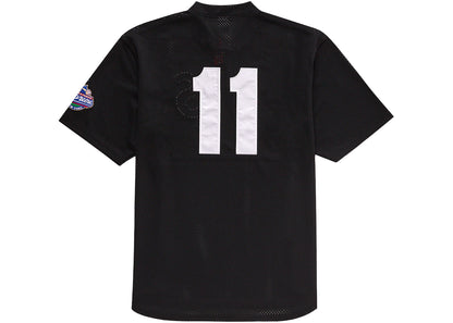 supreme s logo baseball henley black
