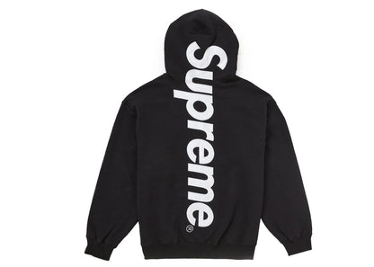 supreme satin applique hooded sweatshirt fw24 black