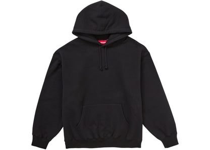 supreme satin applique hooded sweatshirt fw24 black