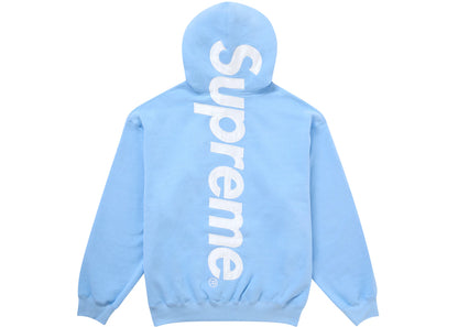 supreme satin applique hooded sweatshirt fw24 light blue