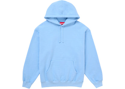 supreme satin applique hooded sweatshirt fw24 light blue