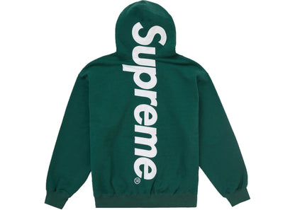 supreme satin applique hooded sweatshirt fw24 dark green
