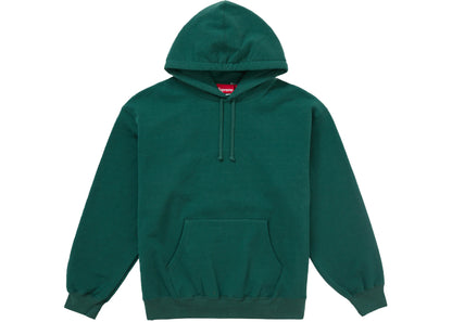 supreme satin applique hooded sweatshirt fw24 dark green