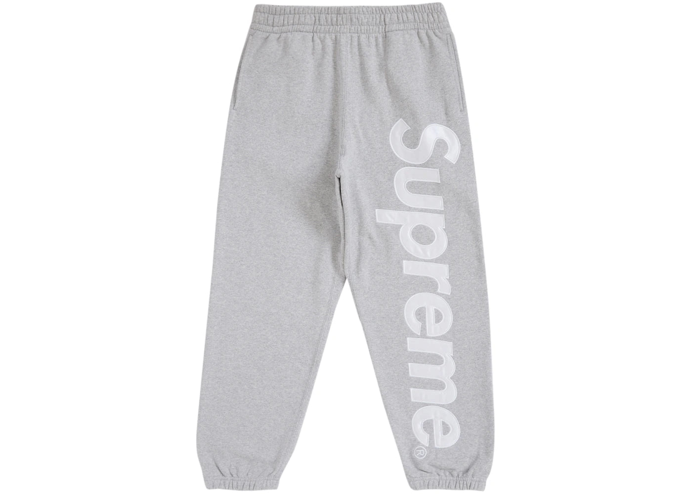 supreme satin applique sweatpant fw24 heather grey