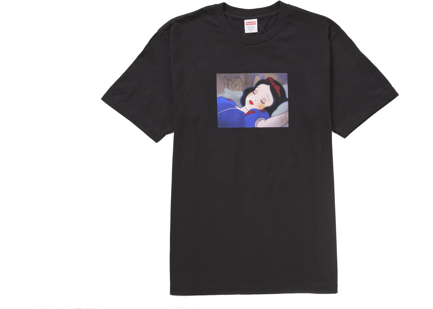 supreme snow white tee black