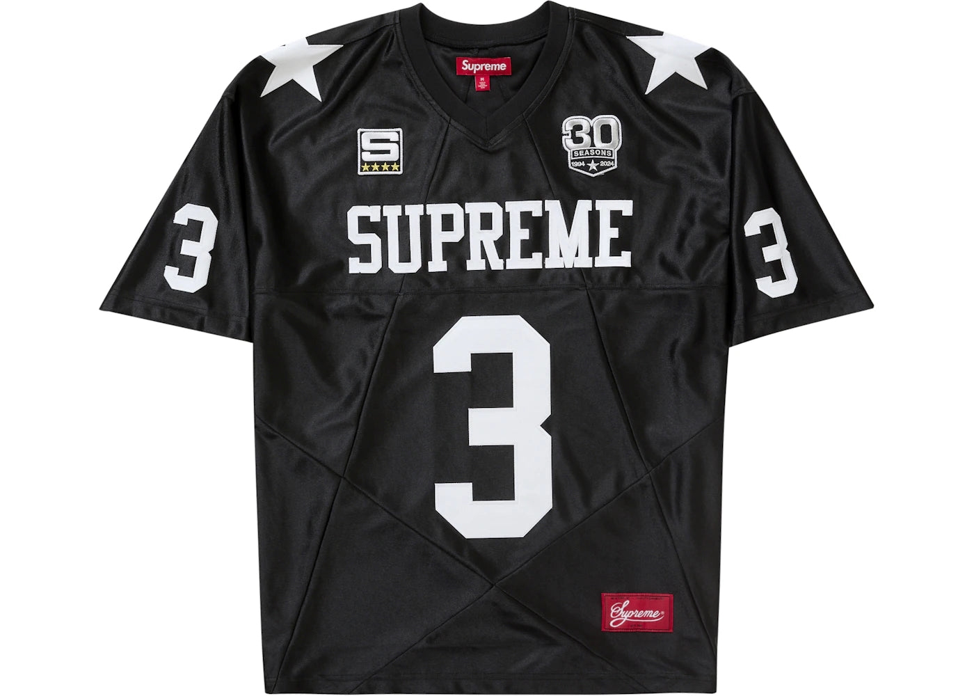 supreme star football jersey black