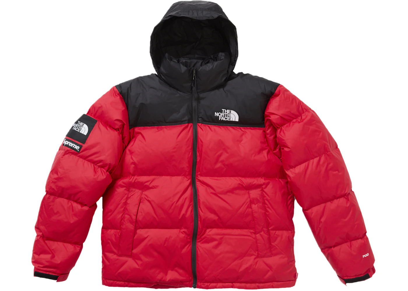 supreme the north face nuptse jacket red