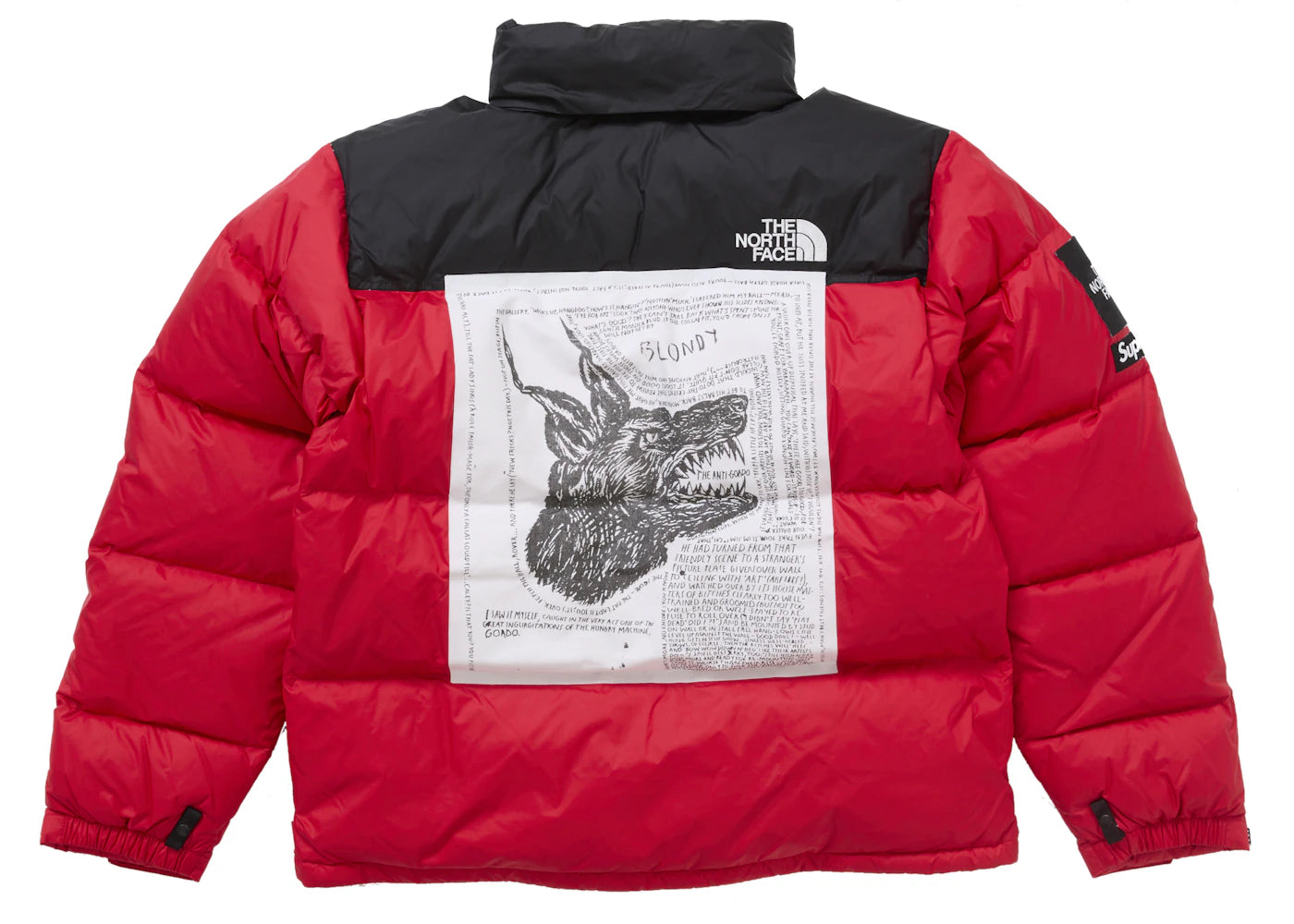 supreme the north face nuptse jacket red